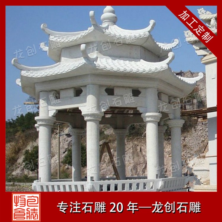 青石和花崗巖制作的中式石雕涼亭有什么不同？